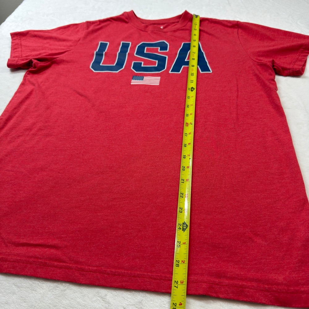 State of Mine USA Graphic T-Shirt Mens Large Red Good American Flag Cotton Blend - Picture 7 of 8